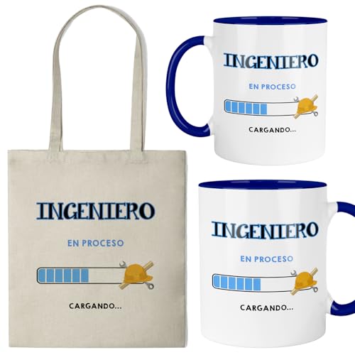 Kembilove® Taza + Bolsa de Ingeniería | Regalo para Ingeniero, Ingeniero Mecánico o Industrial | Set Original para Ingenieros, Estudiantes y Profesores de Ingeniería Kembilove® Taza + Bolsa de Ingeniería | Regalo para Ingeniero, Ingeniero Mecánico o Industrial | Set Original para Ingenieros, Estudiantes y Profesores de Ingeniería