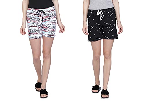 Image of Club A9 Women's Regular Fit Cotton Printed Shorts