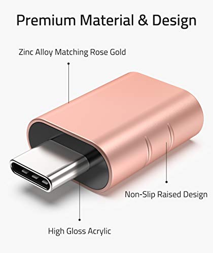 Image of Syntech USB C to USB Adapter Pack of 2 USB C Male to USB3 Female Adapter Compatible with iPhone 17 Pro Max MacBook Pro Air 2024 iMac iPad mini Pro, Other Type C or Thunderbolt 5 /4 Devices, Rose Gold