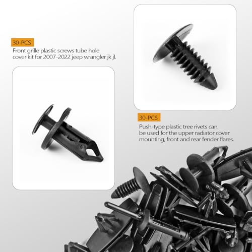 image for 5 in 1 Wrangler Grille Fastener Retainer Clips, Xislet Push-Type Plast