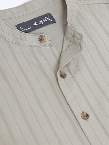 Image of StitchX Men's Full Sleeve Mandarin Collar Jacquard Shirt