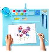 iArtker Silicone Painting Mat, 20"×16" Silicone Craft Mat with Cup and Lid,Silicone Art Mat,Non S...