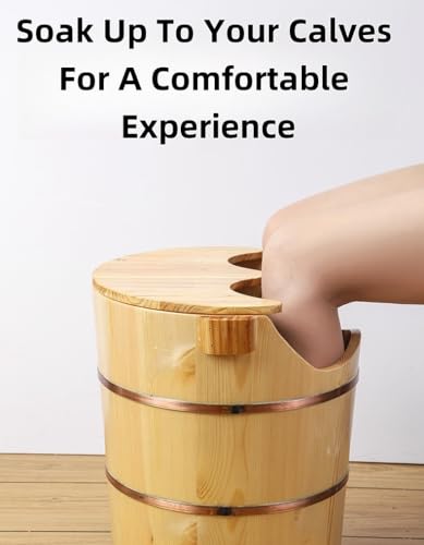 Cubeta de madera para baño de pies spa con tapa miniatura 2