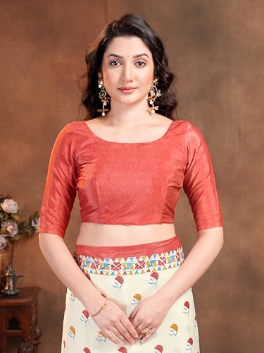 Image of Garden Vareli Floral Booti Print Crepe Saree With Unstitched Blouse Piece