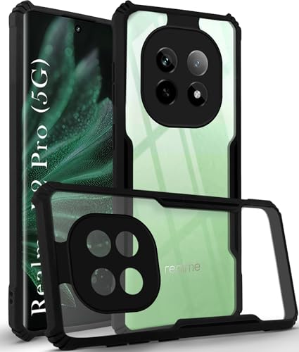 Image of Jkobi Back Cover Case for Realme P2 Pro (Shockproof with Polycarbonate Clear Panel | Professional Black)
