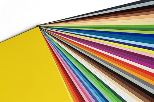 Hawksbill 130GSM A3 Coloured Paper Assorted 50 Pack for Origami Printing Art Craft DIY & Office Use, Multicolor