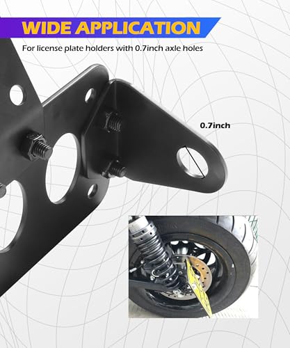 Image of SCUARI Motorcycle License Plate Bracket,Car Accessories Motorcycle License Plate Holder,Motorcycle Side Mount License Plate Bracket,Horizontal Vertical License Plate Mount,Fits Most Motorcycle Bikes