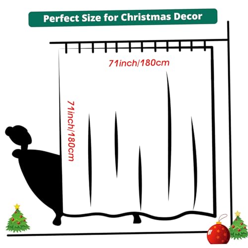 Rideau de douche de Noël haut de gamme en polyester vert imperméable avec motifs de sapins