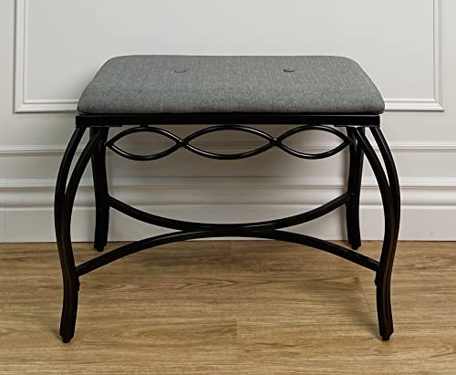 Mango Steam Rectangle Shoe Bench - Vanity Seat/Dressing Stool/Makeup Chair - Heather Gray #TOP1