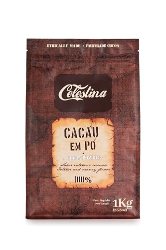 Cacao en Polvo 100% 1 Kg Celestina Cacao Puro Sabor Intenso para Repostería y Bebidas