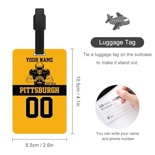 Custom Pittsburgh Style Luggage Cover Personalized Name and Number Football Style Suitcase Decorative Cover For 18-32 Inch4