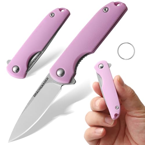 Image of DRACHENADER Knives for Women, 2.04 inch 5Cr13Mov Steel Blade, Cute Womens Girl Gift, Mini EDC Folding Knife, Small Pocket Knife (Purple)