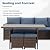 Wisteria Lane 7 Pieces Patio Furniture Set Outdoor Furniture Sectional, High Back Outdoor Patio Dining Table Set, Wicker Patio Conversation Set with Cushions for Balcony Lawn and Garden, Blue