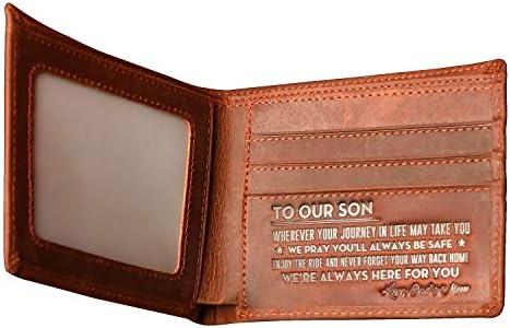 Mens Leather Wallets, Minimalist Front Pocket RFID Biflod Leather Purse, Best Birthday Gifts for your Son