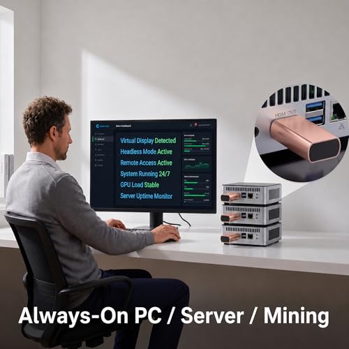 Image of HDMI 2.1 Dummy Plug 4K@120Hz Virtual Display Emulator, Headless Adapter, HDMI Display Adapter, Supports 3840x2160@120Hz, 1440P@120Hz, 1080P@120Hz, EDID Emulator for GPU /Remote Desktop