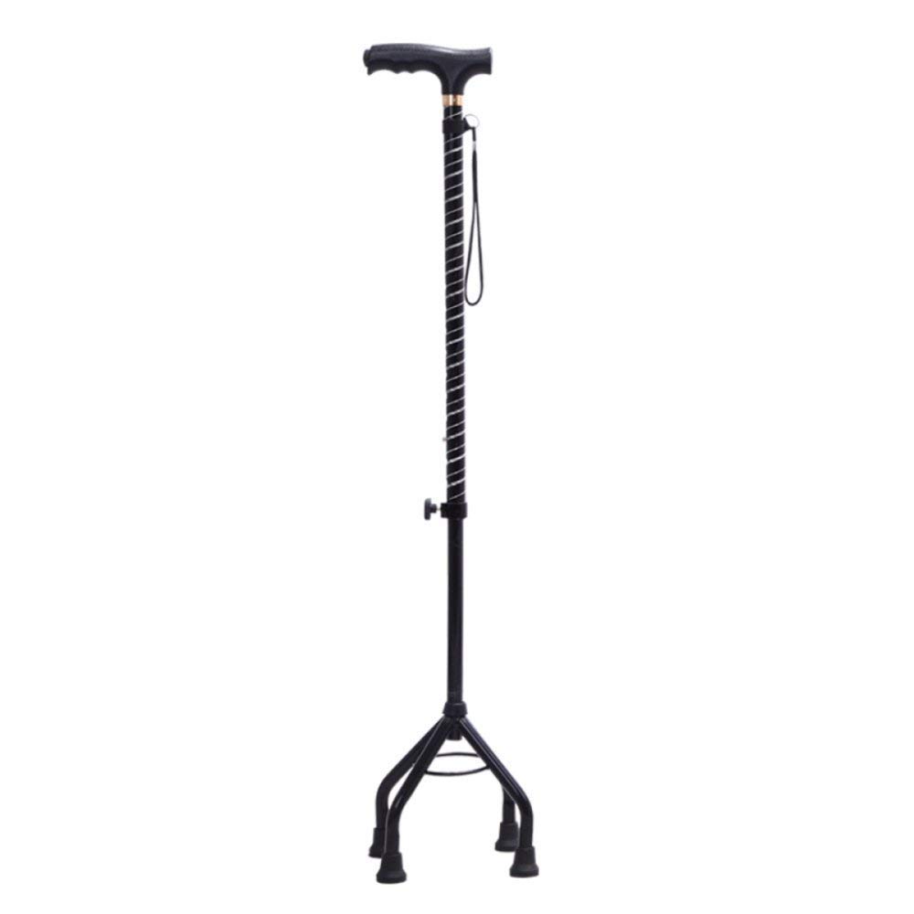 MObyat Andador para Ancianos,Bastón Anciano Bastón De Cuatro Pies Espesar Aleación De Aluminio Bastón para Ancianos Altura Ajustable Andador Ajustable, Sin Luz, Cobre Práctico