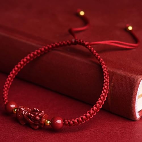 Bracelet Feng Shui en pierre de cinabre authentique et cristal précieux - 5