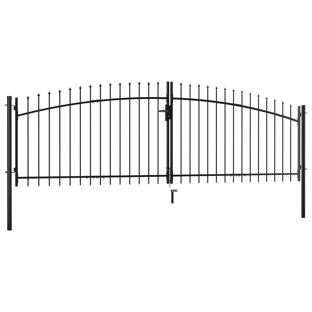 Cancello Giardino Esterno, Cancello Esterno, Cancelletto Giardino, Cancelli in Ferro, Cancello Giardino, Cancello Pedonale, Cancello Doppio con Punte a Lancia 400x150 cm