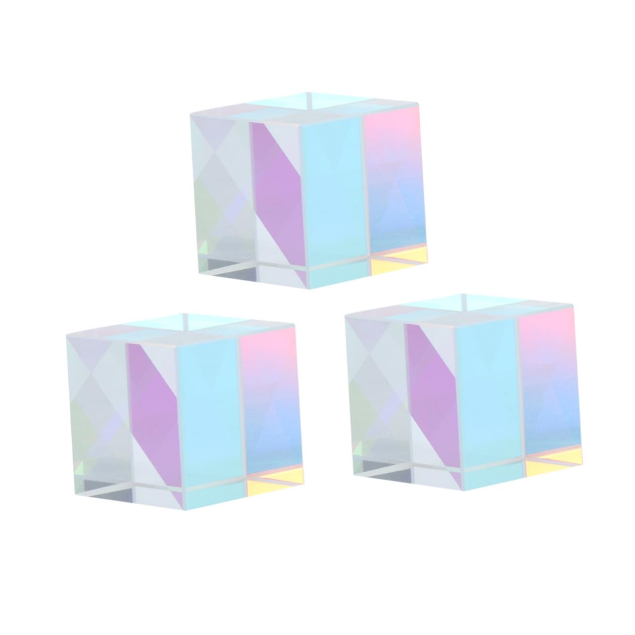Hohopeti 3sets Science Education Kit X-Cube Prism RGB Dispersion Prism Optical Cube for School Decor 3pcs*3