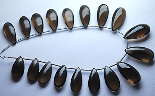 Quartz fumé perle poire 18-20mm briolette lisse pour fils de collier et création DIY