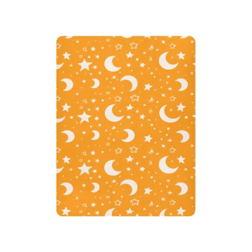Image of Crib Sheet Breathable Soft Crib Mattress Sheet for Baby Toddler Boys Girls Fitted Pack n Play Crib Sheet Fit Standard Crib Mattress 52 x 28 Inch Orange Crescent Sun Stars