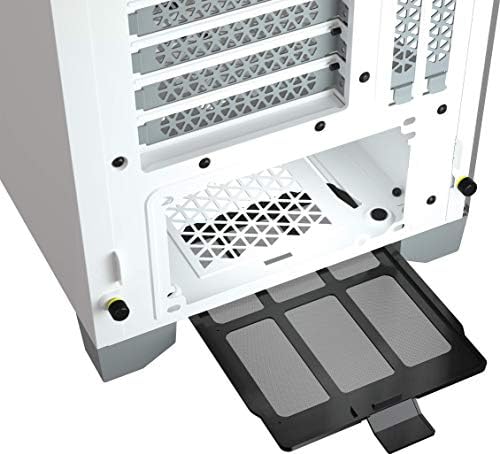 Corsair iCUE 4000X RGB Tempered Glass Mid-Tower ATX Case (Tempered Glass Side and Front Panels, RapidRoute Cable Management System, Spacious Interior, Three Included 120 mm RGB Fans) White