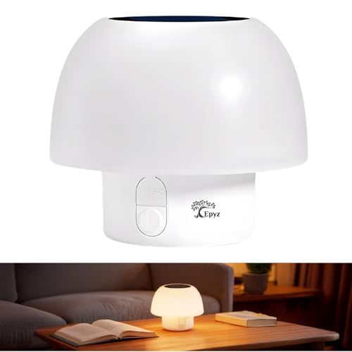 Image of Epyz Solar Table Lamp Rechargeable Outdoor Solar Lamps for Patio Waterproof, Dimmable Warm White and RGB LED Patio Lamp for Outside Terrace (Pack of 1)
