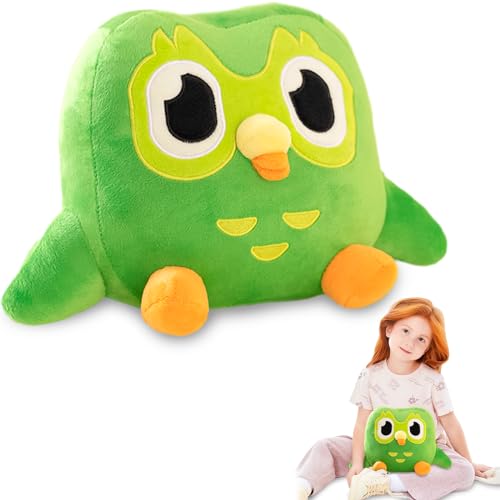 YUFFQOPC Eule Kuscheltier Stofftier Green Owl Plush mit Großen Augen 30cm Weich Plüschtier Karikatur Plüsch Eule Spielzeug Wurfkissen Stuffed Animals Stofftier für Wohnkultur Mädchen Jungen Kinder