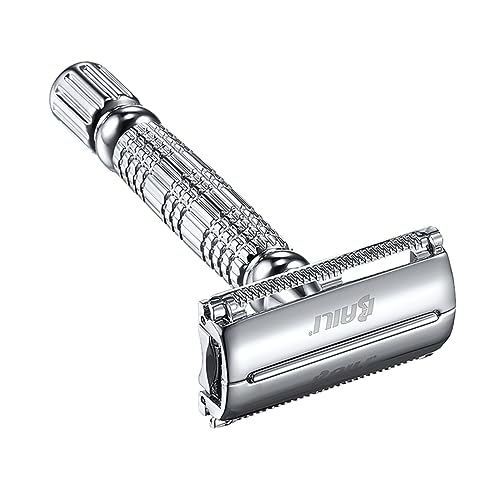 DEARMAMY afeitadora manual maquinilla de afeitar rasuradora razor maquinilla afeitar hombre maquinilla hombre acicalar doble cortador de afeitar manual afeitadora de barba facial Silver
