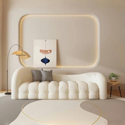 Image of LEGACY OF COMFORT German Curved Sofa Modern Simple Style Living Room Sofa (Ivory)