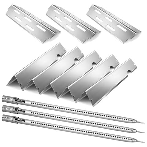 Grill Replacement Parts for Weber Genesis II 300 Series 3-Burner Tubes 17” Flavorizer Bars and Heat Deflector Barbecue Accessories for Weber Genesis 2 E310 E330 S335 LX 340 GS4 66032 66040 67490 Cover