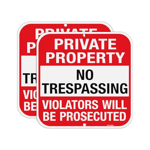 Panneaux Private Property No Trespassing T&R en aluminium pour la sécurité de votre terrain