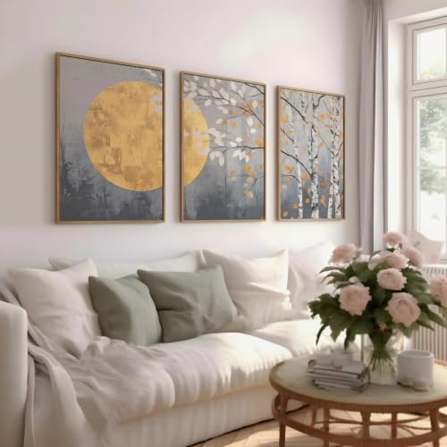 Tableau triptyque nature THeirmoN toile tendue anti-UV pour hall - 4
