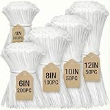 Cable Zip Ties,600 Piece Self-Locking Nylon Cable Ties,Assorted Sizes 4+6+8+10+12-Inch,Multi-Purpose Wire Management Plastic Ties,Perfect for...