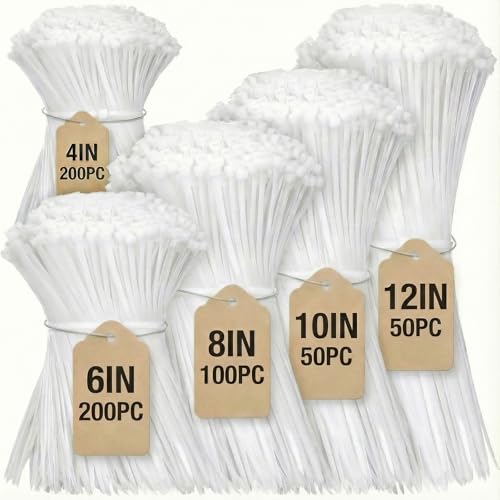 Cable Zip Ties,600 Piece Self-Locking Nylon Cable...