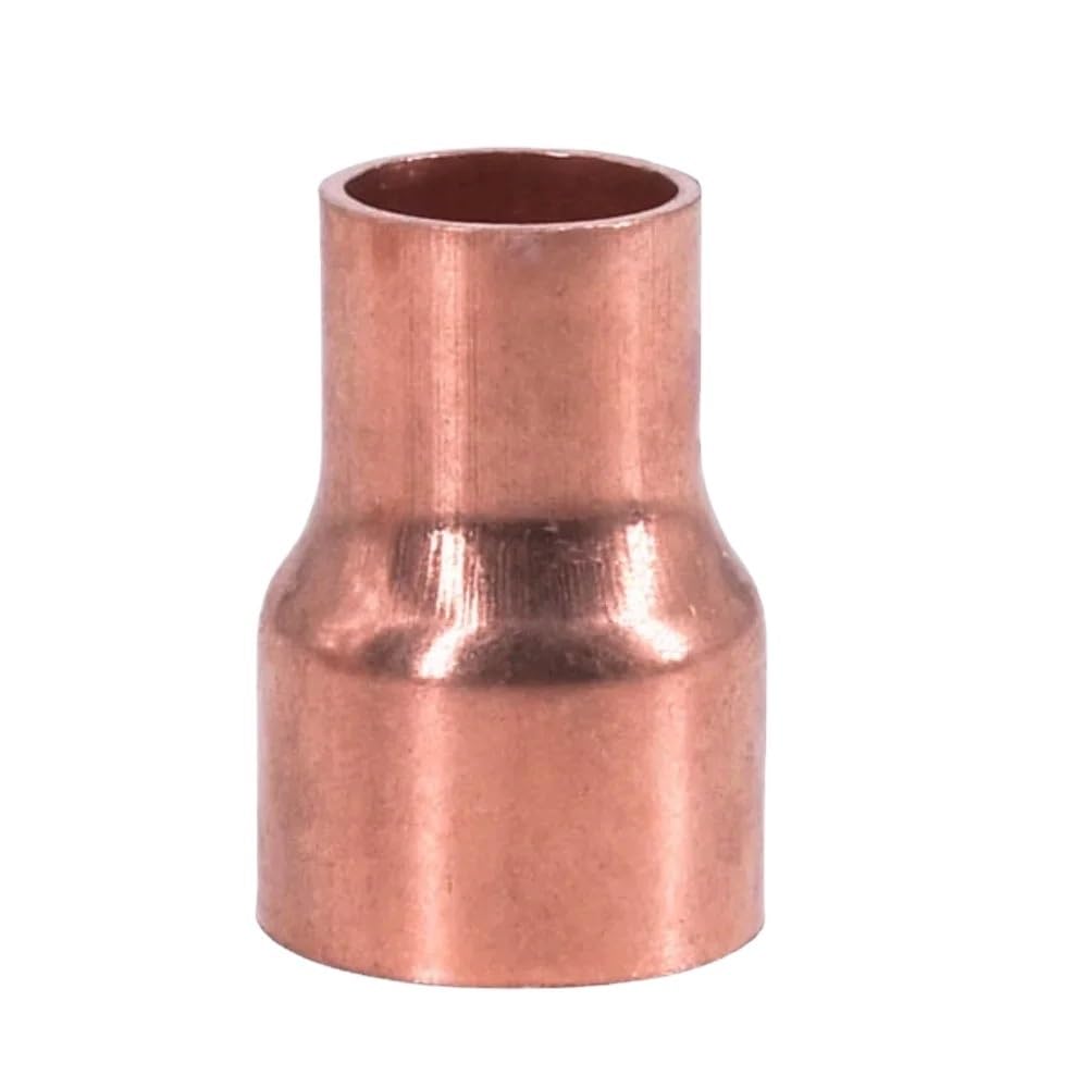 Xuxpfj One Color 32 35 38 42 45 50Mm To 12.7 15 16 19 22 25.4 28.6 32Mm Copper End Feed Solder Reducer Reducing Fitting Coupler Air Conditioner(32Mm To 22Mm)