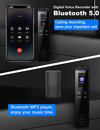 64Gb Digital Voice Recorder, Type-C Audio Recording Device With Playback, 33 Hours Continuous Recording, 3072Kbps Voice Activated Recorder For Lectures, Dictaphone Recorder, A-B Repeat/Password #TOP2