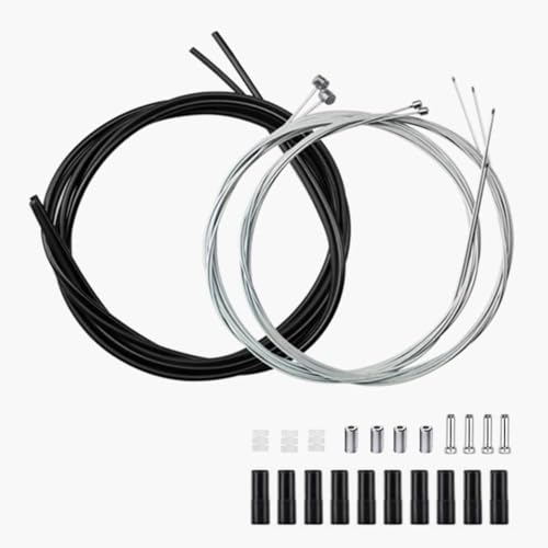 JOZMMZEOOA Cable Cambio Bicicleta,2 M Universales Cable Frenos Bicicleta Reemplazo Cable Cuerda Freno Cabezal Horquilla con Tapas Finales y Junta Tórica,para Bicicletas Montaña Carretera Bicicletas