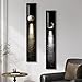 Framed Long Narrow Vertical Moon Wall Art Set of 2, Modern Black White Gold Bright Art Prints Paintings, Night Sea Landscape Pictures for Living Room Entryway Hallway Dining Room Bedroom Wall Decor