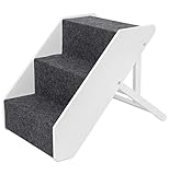BIRDROCK HOME Adjustable Pet Steps - 3 Steps - Cats or Small Dogs - Decorative Wooden Folding Step...