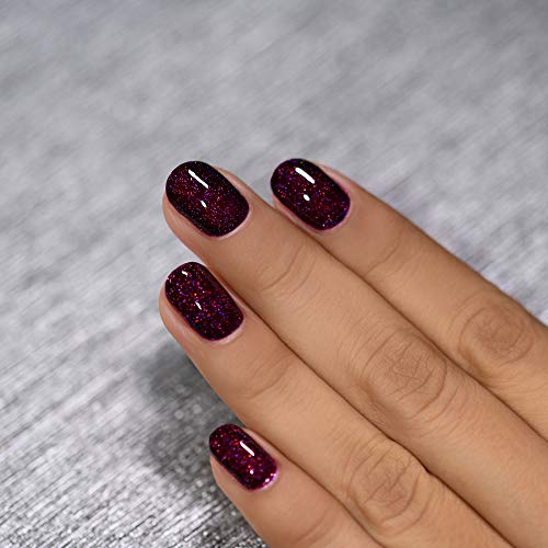 Image of ILNP Madeline - Delicious Dark Berry Holographic Nail Polish, Chip Resistant, 7-Free, Non-Toxic, Vegan, Cruelty Free, 12ml