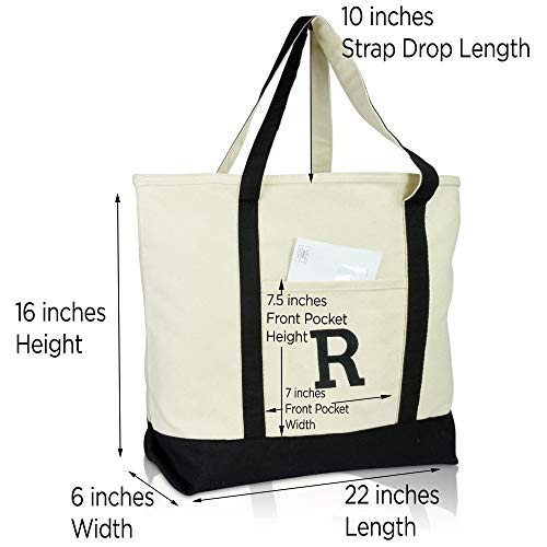 Bolso Tote DALIX Inicial R Negro con Cierre miniatura 3