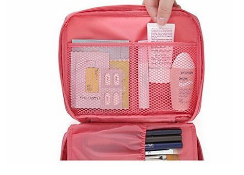 Image of Styleys Nylon & Polyester Toiletry Bag (Peach S1028)