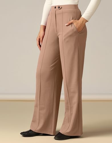 Image of SIRIL Women's Polyester Solid Regular Fit Trouser Pant for Office, College & Events Formal Casual Daily Use