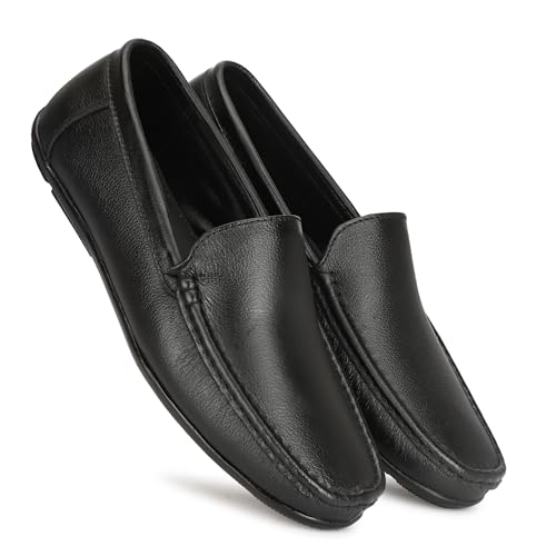 Image of Leatherful Real Leather Loafer Shoes BRLF020BL1| Full Grain Leather | Office | Party | Smart Casual
