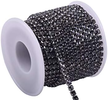 KAOYOO 10 Yards 4MM Crystal Rhinestone Close Chain Trim for Sewing Crafts,DIY Decoration