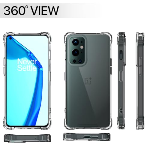 Image of Outlouders Back Cover for OnePlus 9 Pro Clear Transparent PC + TPU Bumper Case with Raised Edges for Shockproof Protection (Transparent)