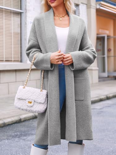 Image of Saodimallsu Womens Long Cardigan Sweaters Chunky Open Front Oversized Slouchy Knit Fall Trendy Coatigan Jackets