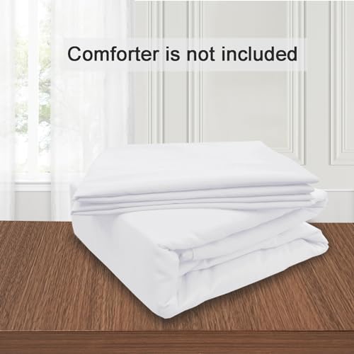 Image of Mejoroom White Duvet Cover Full - Bedding Sets Full - Soft and Breathable Comforter Cover with Zipper Closure, 3Pieces, 1 Duvet Cover (80x90) and 2 Pillow Cases(20x26)