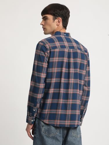 Image of THE BEAR HOUSE Men's Cotton Checked Slim Fit Casual Shirt